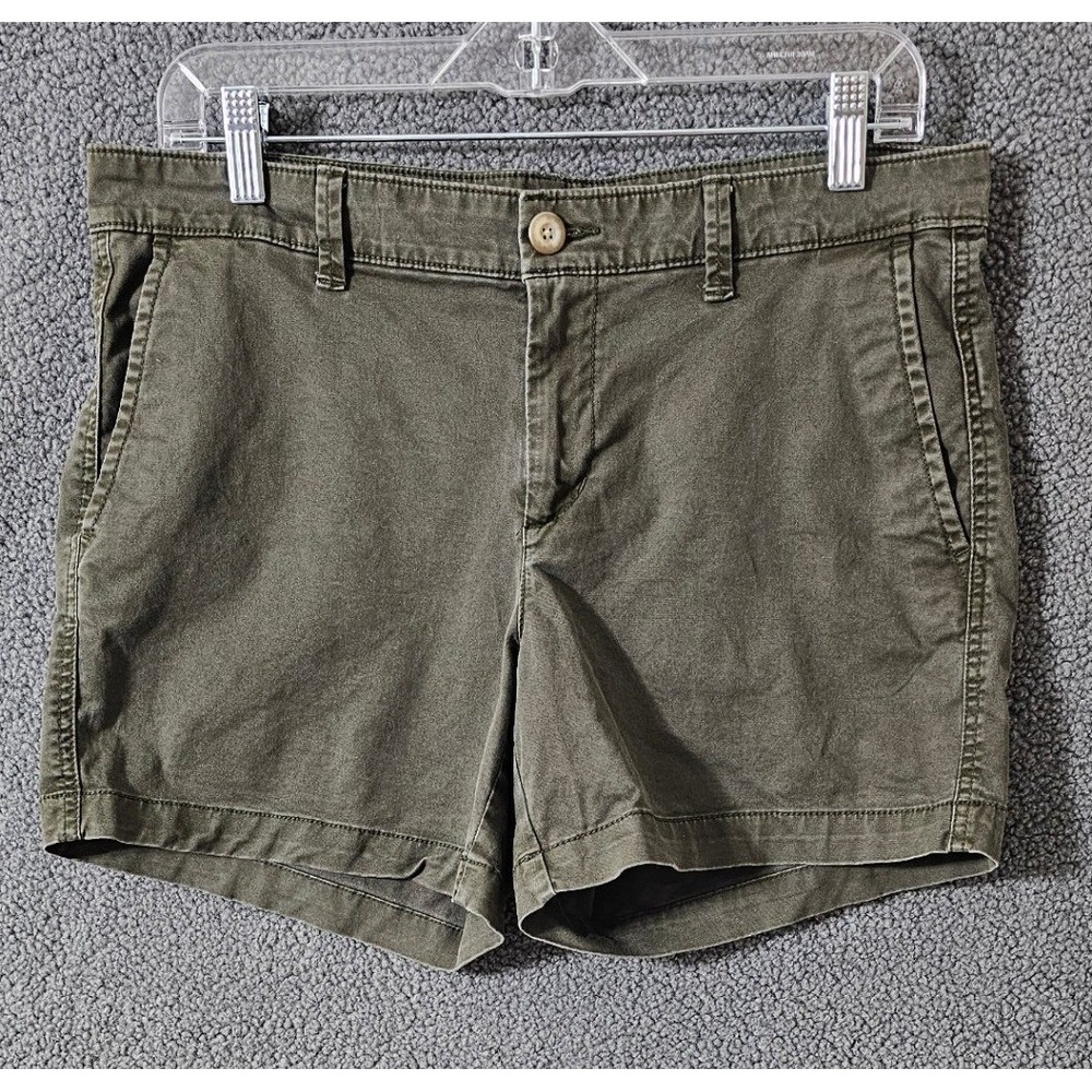 GAP Khakis Girlfriend 5 Inch Shorts Olive Green Chino Size 8